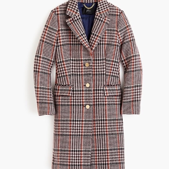 J. Crew Jackets & Blazers - J. Crew Plaid Single Breasted Topcoat